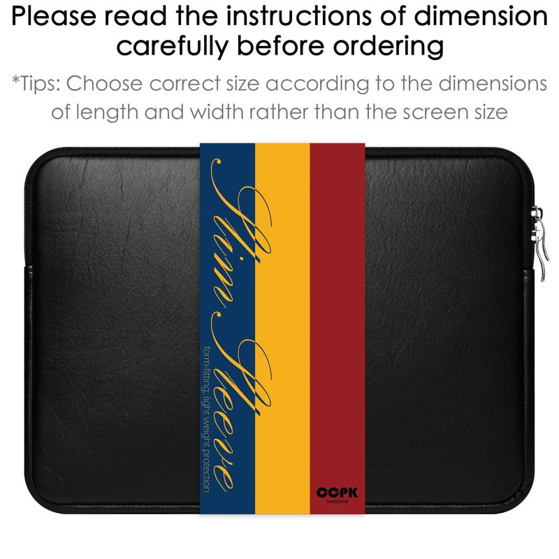 CCPK 14" (Narrow Bezel) Laptop Sleeve Compatible for 13 Inch MacBook Air Pro Hp 14 Inch Laptop Cover Chromebook 14 in Pavilion 360 Acer ASUS Lenovo 14in Computer Case Bag Waterproof PU Leather, Black - Image 2